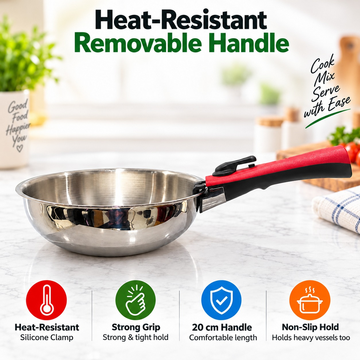 Heat-Resistant Removable Handle