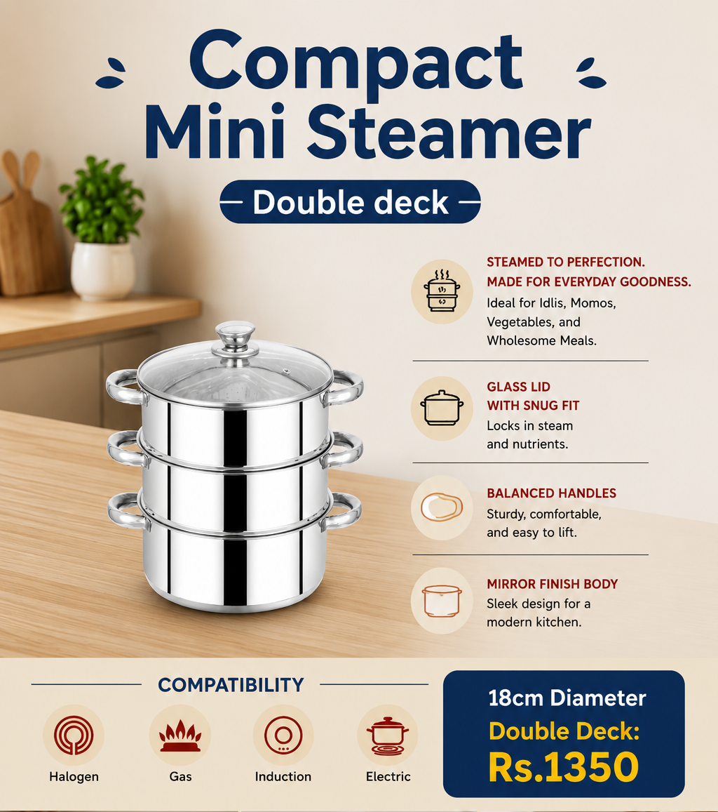 Compact Mini Steamer - 18cm Dia