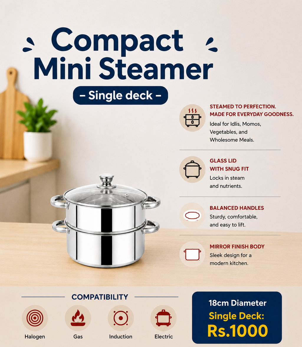 Compact Mini Steamer - 18cm Dia
