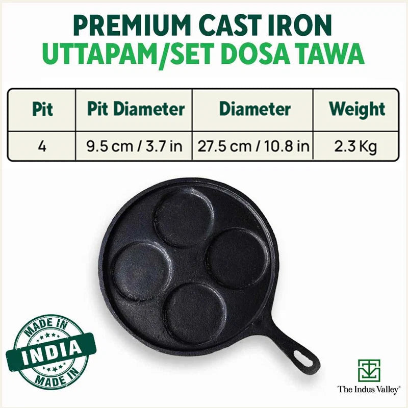 Cast Iron Uttapam tawa (3pits & 4pits)